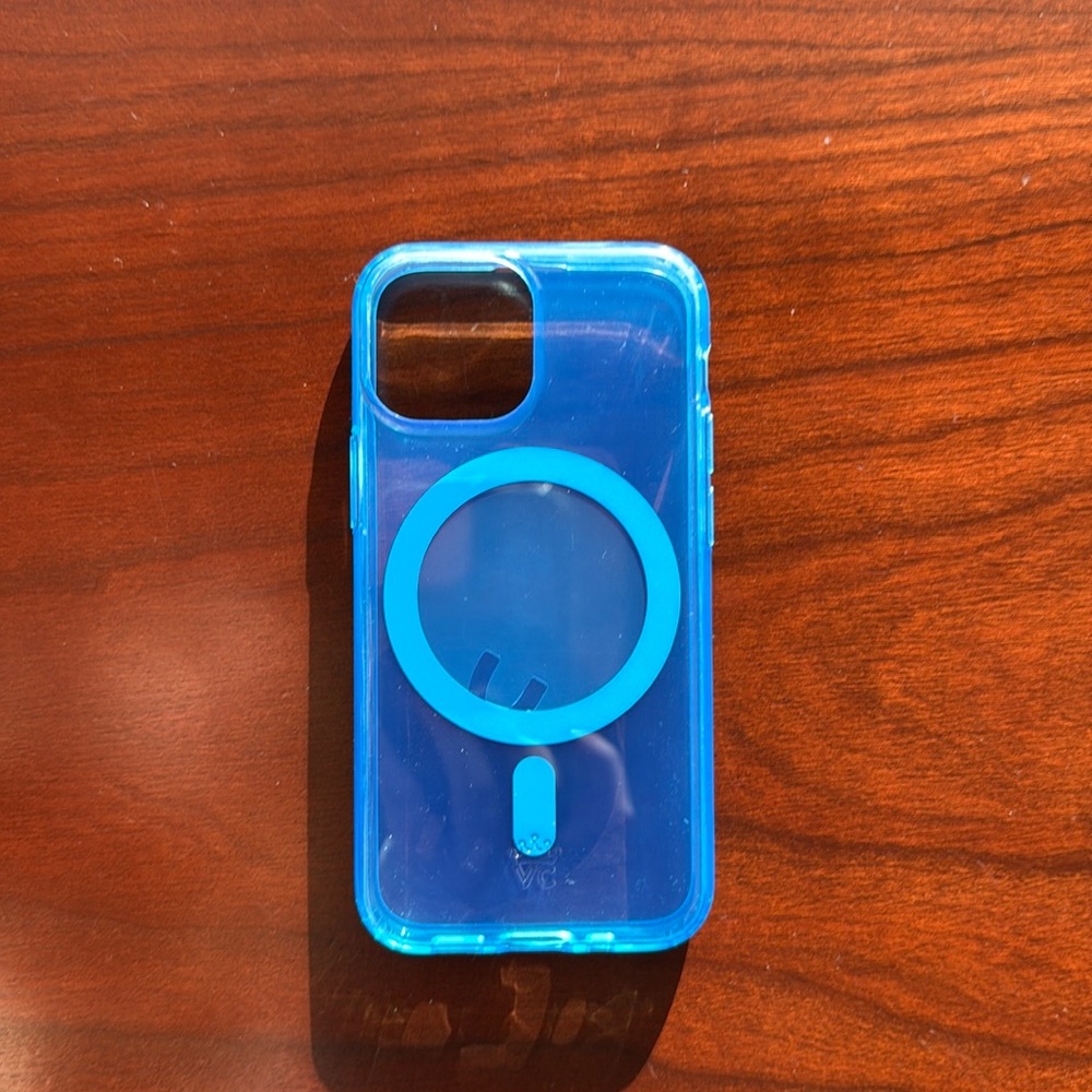 iPhone 13 mini Neon Clear Blue case - Velvet Caviar
